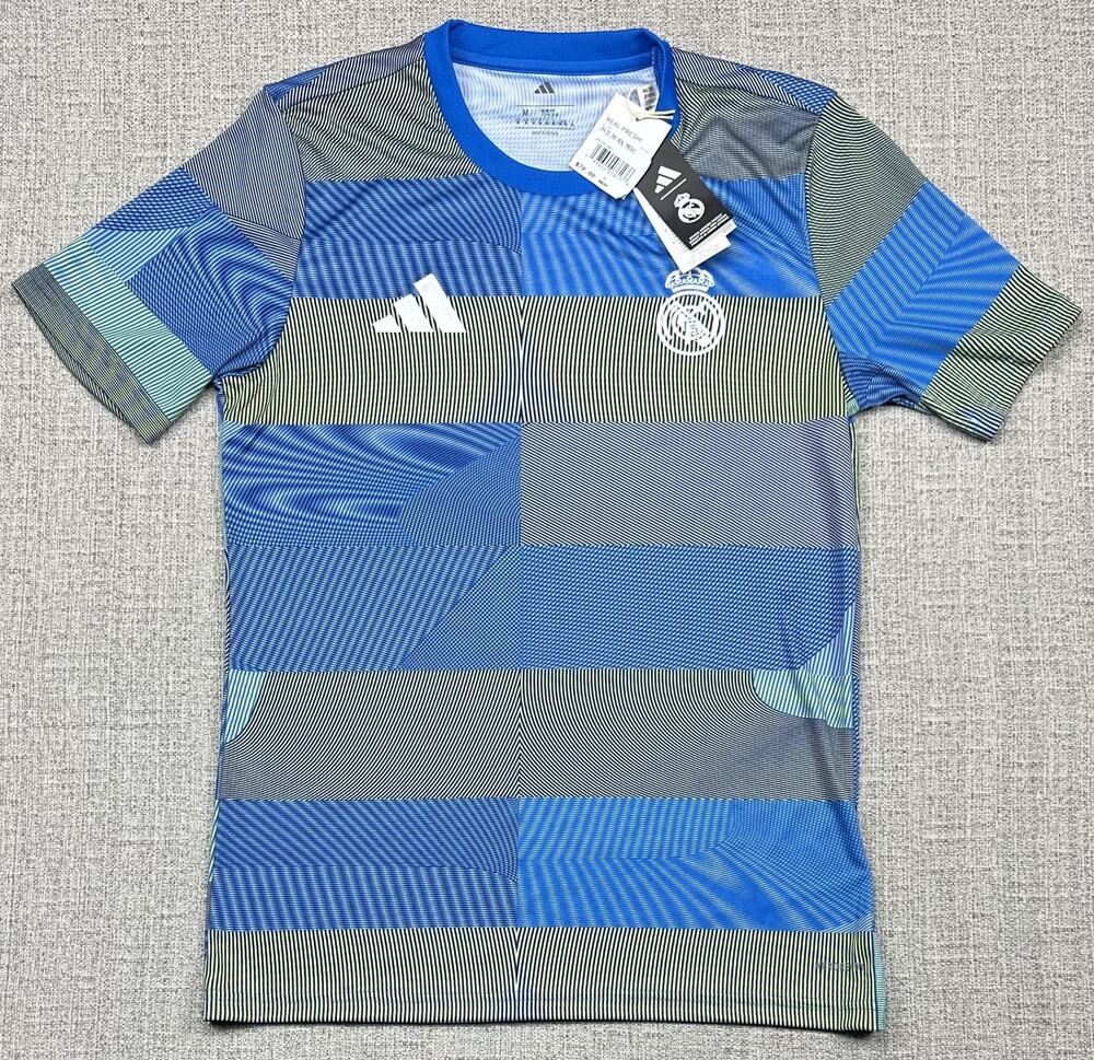 Real Madrid Jersey Mens M Blue Pre-Match Soccer Adidas AEROREADY JP4155 25/26